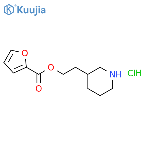 2-(3-Piperidinyl)ethyl 2-furoate hydrochloride structure