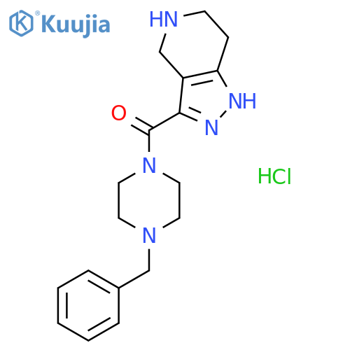(4-Benzyl-1-piperazinyl)(4,5,6,7-tetrahydro-1H-pyrazolo4,3-cpyridin-3-yl)methanone HCl structure