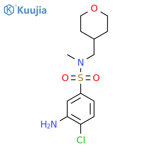 3-Amino-4-chloro-N-methyl-N-(tetrahydro-2H-pyran-4-ylmethyl)benzenesulfonamide structure