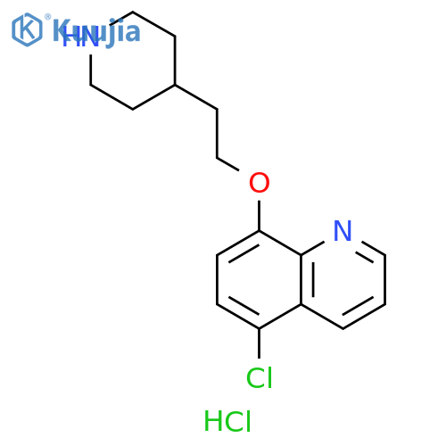 5-Chloro-8-quinolinyl 2-(4-piperidinyl)ethylether hydrochloride structure