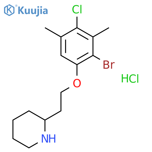 2-2-(2-Bromo-4-chloro-3,5-dimethylphenoxy)ethyl-piperidine hydrochloride structure