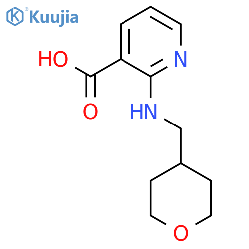2-[(Tetrahydro-2H-pyran-4-ylmethyl)amino]-nicotinic acid structure