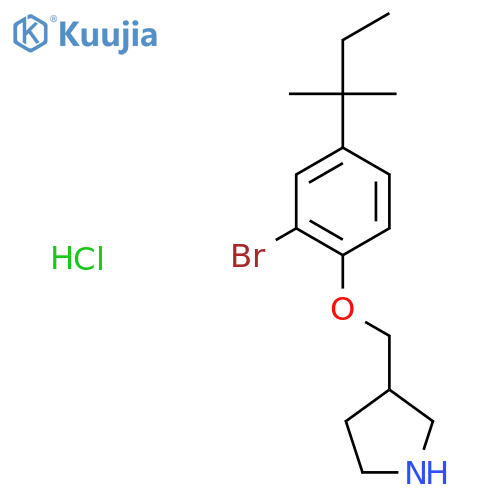 3-{2-Bromo-4-(tert-pentyl)phenoxy-methyl}pyrrolidine hydrochloride structure