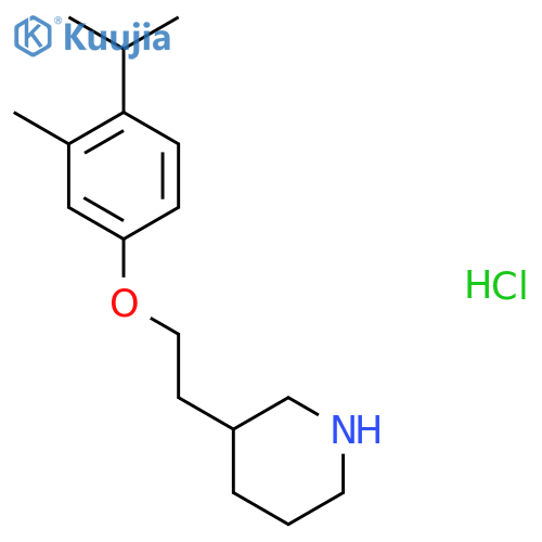 3-2-(4-Isopropyl-3-methylphenoxy)ethyl-piperidine hydrochloride structure