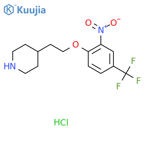 4-{2-2-Nitro-4-(trifluoromethyl)phenoxy-ethyl}piperidine hydrochloride structure