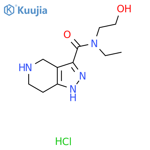 N-Ethyl-N-(2-hydroxyethyl)-4,5,6,7-tetrahydro-1H-pyrazolo4,3-cpyridine-3-carboxamide hydrochloride structure