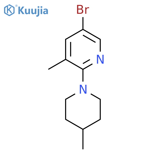 5-Bromo-3-methyl-2-(4-methyl-1-piperidinyl)-pyridine structure