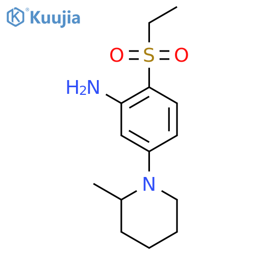 2-(Ethylsulfonyl)-5-(2-methyl-1-piperidinyl)-aniline structure