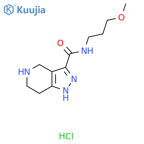 N-(3-Methoxypropyl)-4,5,6,7-tetrahydro-1H-pyrazolo4,3-cpyridine-3-carboxamide hydrochloride structure