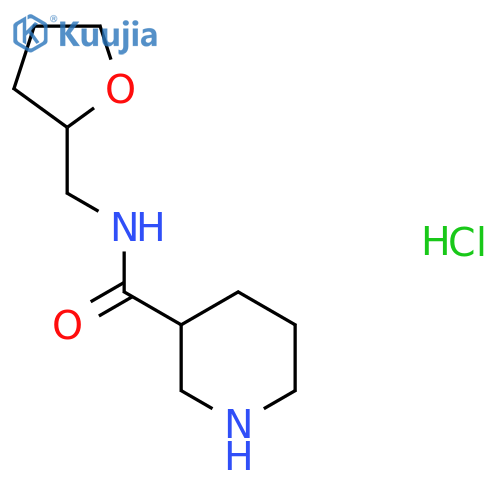 N-(Tetrahydro-2-furanylmethyl)-3-piperidinecarboxamide hydrochloride structure