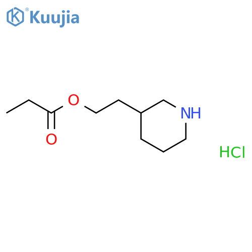 2-(3-Piperidinyl)ethyl propanoate hydrochloride structure