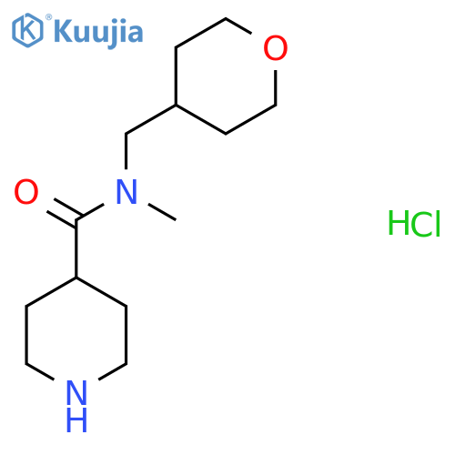 N-Methyl-N-(tetrahydro-2H-pyran-4-ylmethyl)-4-piperidinecarboxamide hydrochloride structure