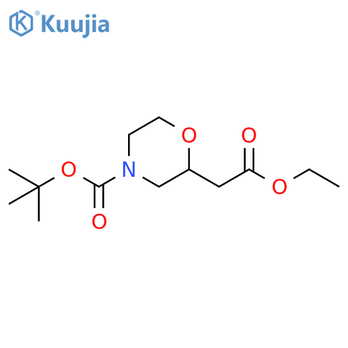 tert-Butyl 2-((Ethoxycarbonyl)methyl) morpholine-4-carboxylate structure