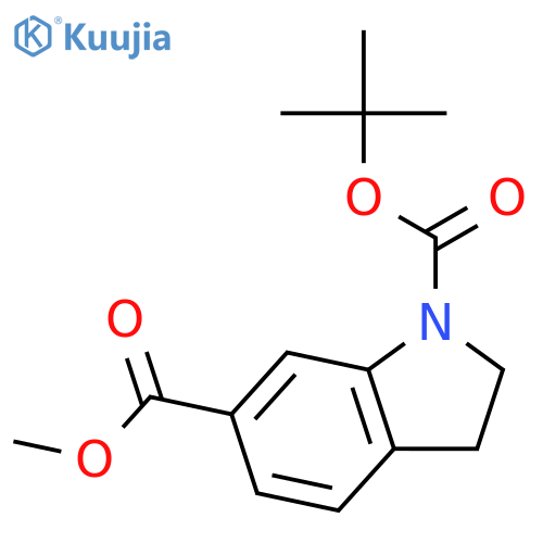 1-tert-butyl 6-methyl 2,3-dihydro-1h-indole-1,6-dicarboxylate structure