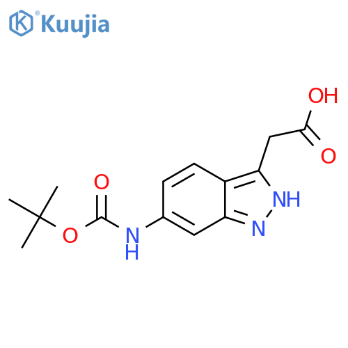 (6-Tert-Butoxycarbonylamino-1H-indazol-3-yl)-acetic acid structure