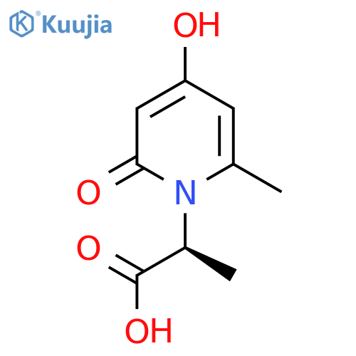 (2S)-2-(4-hydroxy-6-methyl-2-oxo-1,2-dihydropyridin-1-yl)propanoic acid structure