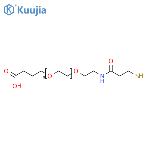 O-(3-Carboxypropyl)-O′-[2-(3-mercaptopropionylamino)ethyl]-polyethylene glycol structure