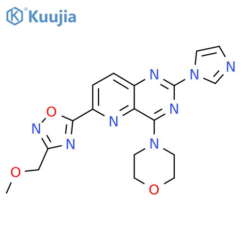 4-[2-Imidazol-1-yl-6-[3-(methoxymethyl)-1,2,4-oxadiazol-5-yl]pyrido[3,2-d]pyrimidin-4-yl]morpholine structure