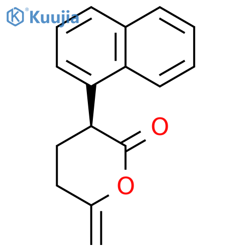 2H-Pyran-2-one, tetrahydro-6-methylene-3-(1-naphthalenyl)-, (S)- structure