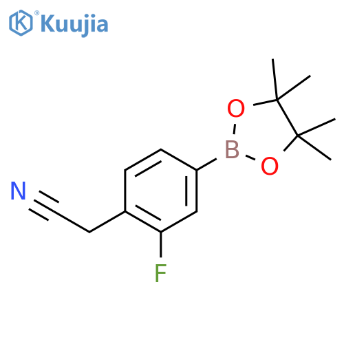 2-(2-Fluoro-4-(4,4,5,5-tetramethyl-1,3,2-dioxaborolan-2-yl)phenyl)acetonitrile structure