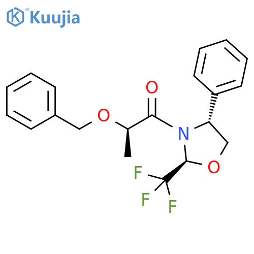 1-Propanone, 2-(phenylmethoxy)-1-[(2S,4R)-4-phenyl-2-(trifluoromethyl)-3-oxazolidinyl]-, (2R)- structure