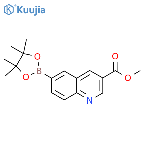 Methyl 6-(4,4,5,5-tetramethyl-1,3,2-dioxaborolan-2-yl)quinoline-3-carboxylate structure