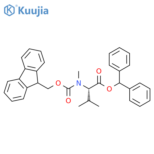L-Valine, N-[(9H-fluoren-9-ylmethoxy)carbonyl]-N-methyl-, diphenylmethyl ester structure