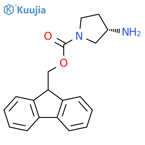 1-Pyrrolidinecarboxylic acid, 3-amino-, 9H-fluoren-9-ylmethyl ester, (3S)- structure