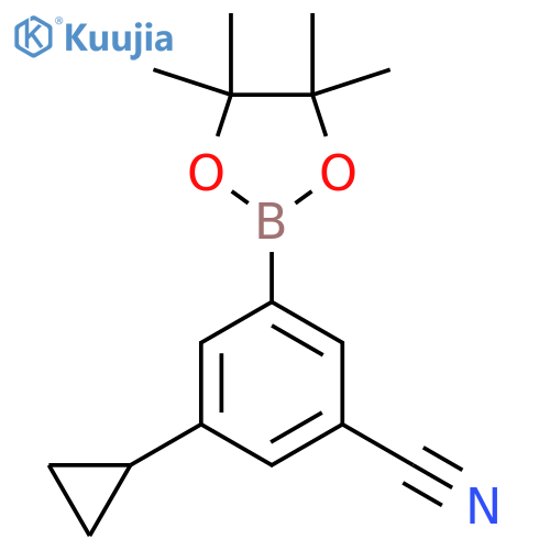 3-cyclopropyl-5-(4,4,5,5-tetramethyl-1,3,2-dioxaborolan-2-yl)benzonitrile structure