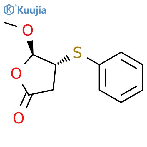 2(3H)-Furanone, dihydro-5-methoxy-4-(phenylthio)-, (4R,5R)-rel- structure