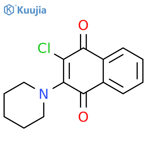 2-chloro-3-(piperidin-1-yl)-1,4-dihydronaphthalene-1,4-dione structure