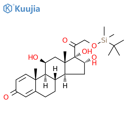 (11b,16a)-21-(1,1-Dimethylethyl)dimethylsilyloxy-11,16,17-trihydroxy-pregna-1,4-diene-3,20-dione structure