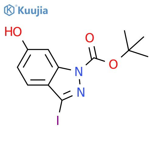 tert-Butyl 6-hydroxy-3-iodo-1H-indazole-1-carboxylate structure