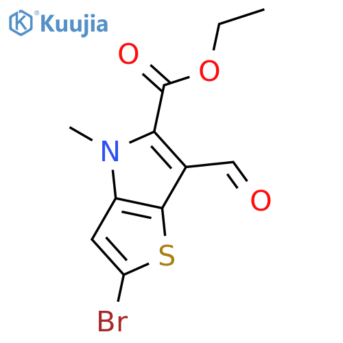 Ethyl 2-bromo-6-formyl-4-methyl-4H-thieno3,2-bpyrrole-5-carboxylate structure