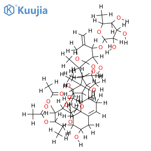 (1beta,3beta,23S,24S)-1-{[2-O-(3,4-di-O-acetyl-6-deoxy-alpha-L-mannopyranosyl)-alpha-L-arabinopyranosyl]oxy}-3,23-dihydroxyspirosta-5,25(27)-dien-24-yl 6-deoxy-beta-D-galactopyranoside structure