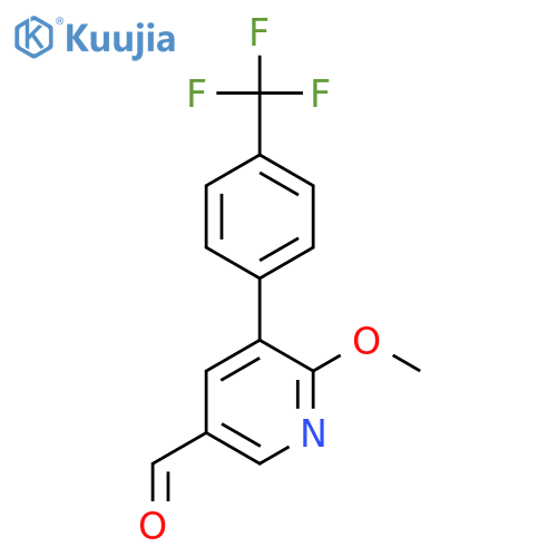 6-Methoxy-5-(4-(trifluoromethyl)phenyl)-3-pyridinecarbaldehyde structure