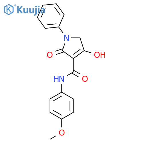 4-Hydroxy-2-oxo-1-phenyl-2,5-dihydro-1H-pyrrole-3-carboxylic acid (4-methoxy-phenyl)-amide structure