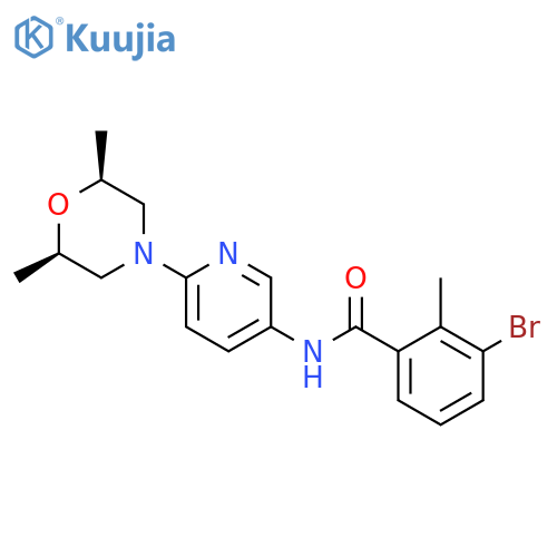 3-bromo-N-(6-((2S,6R)-2,6-dimethylmorpholino)pyridin-3-yl)-2-methylbenzamide structure