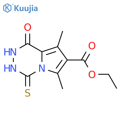 Ethyl 6,8-Dimethyl-1-oxo-4-sulfanyl-1H,2H-pyrrolo1,2-d1,2,4triazine-7-carboxylate structure
