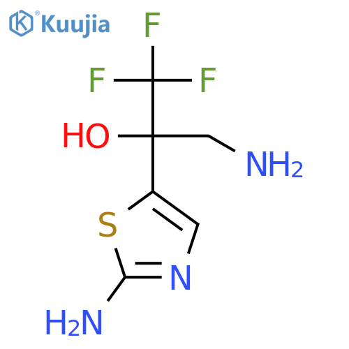 3-amino-2-(2-amino-1,3-thiazol-5-yl)-1,1,1-trifluoropropan-2-ol structure