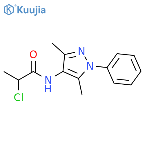 2-chloro-N-(3,5-dimethyl-1-phenyl-1H-pyrazol-4-yl)propanamide structure