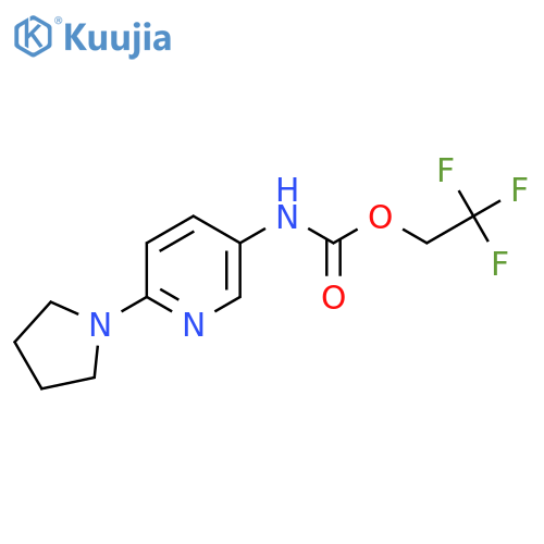 2,2,2-trifluoroethyl N-[6-(pyrrolidin-1-yl)pyridin-3-yl]carbamate structure