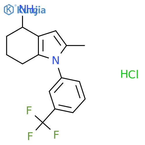 2-Methyl-1-3-(trifluoromethyl)phenyl-4,5,6,7-tetrahydro-1H-indol-4-amine Hydrochloride structure