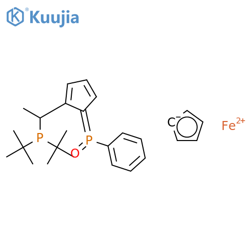 (RP)-1-[(S)-1-(Di-tert-butylphosphino)ethyl]-2-[(S)-phenylphosphinoyl]ferrocene structure