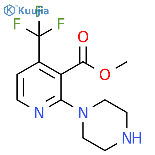 Methyl 2-piperazino-4-(trifluoromethyl)nicotinate structure