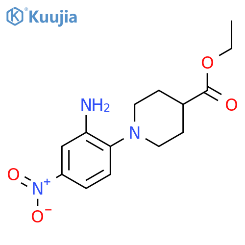 Ethyl 1-(2-amino-4-nitrophenyl)-4-piperidinecarboxylate structure