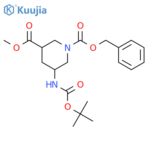 1-Benzyl 3-Methyl 5-(tert-butoxycarbonylamino)-piperidine-1,3-dicarboxylate structure