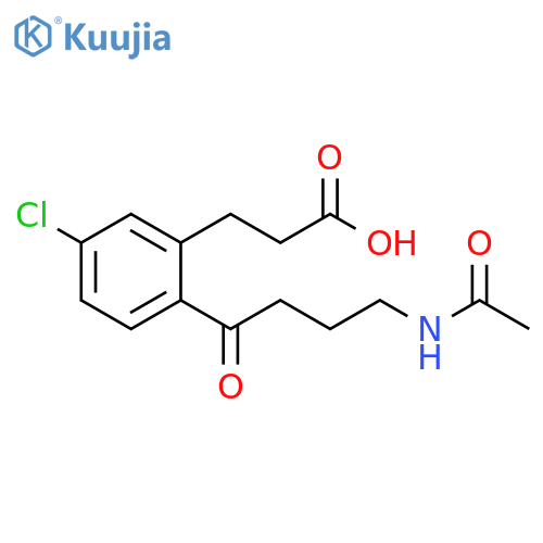 Benzenepropanoic acid, 2-[4-(acetylamino)-1-oxobutyl]-5-chloro- structure