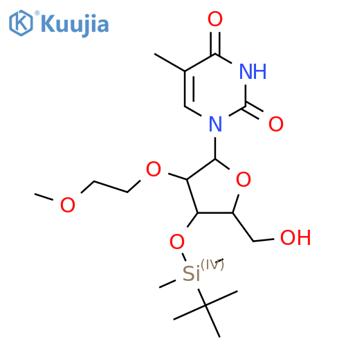 3'-O-(t-Butyldimethylsilyl)-2'-O-(2-methoxyethyl)-5-methyluridine structure