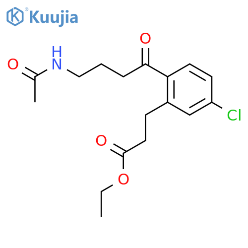 Benzenepropanoic acid,2-[4-(acetylamino)-1-oxobutyl]-5-chloro-, ethyl ester structure